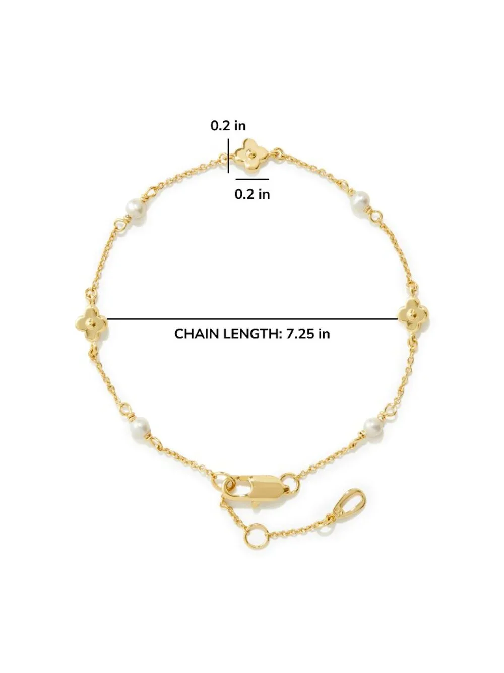 ANA LUISA Gold and Pearl Flower Hannah Bracelet